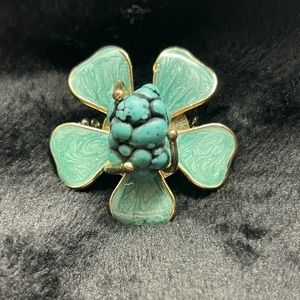 Flower turquoise ring